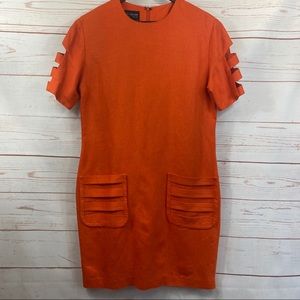 Vintage Le Crillon. Linen Blend Body Con SS Dress